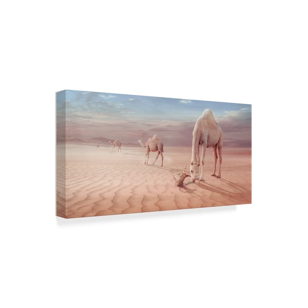 Sulaiman Almawash 'Camels Trip' Canvas Art,12x24